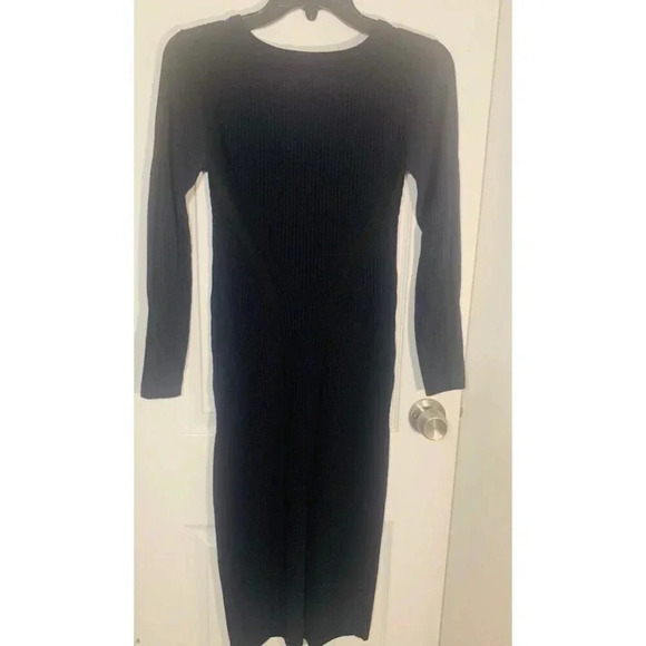 French Connection Long Sleeve Simone  Knit Dress Navy Blue Size Small - Picture 5 of 5